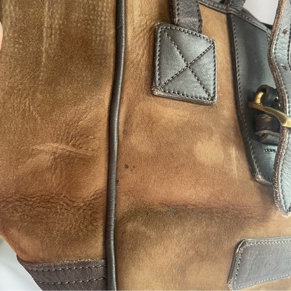 Vintage Dooney & Bourke Bucket Shoulder Hobo Tote Handbag Purse BROWN Suede - Picture 3 of 15